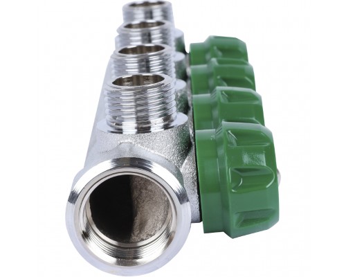 Коллектор регулирующий STOUT 3/4, 4 отвода 1/2  плоское уплотнение (SMB-6849-341204)