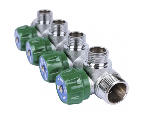 Коллектор регулирующий STOUT 3/4, 4 отвода 1/2  плоское уплотнение (SMB-6849-341204)