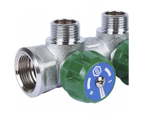 Коллектор регулирующий STOUT 3/4, 4 отвода 1/2  плоское уплотнение (SMB-6849-341204)