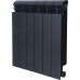 Радиатор биметаллический Global STYLE PLUS 500 6 секции боковое подключение (цвет cod.07 grigio scuro opaco mettalizzato 2748 (черный)) 155262 (155262)