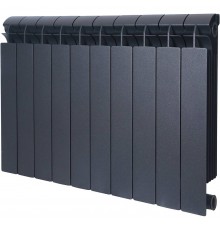 Радиатор биметаллический Global STYLE PLUS 500 10 секции боковое подключение (цвет cod.07 grigio scuro opaco mettalizzato 2748 (черный)) 155265 (155265)