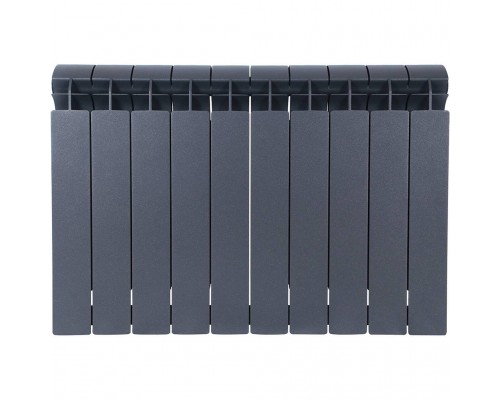 Радиатор биметаллический Global STYLE PLUS 500 10 секции боковое подключение (цвет cod.07 grigio scuro opaco mettalizzato 2748 (черный)) 155265 (155265)