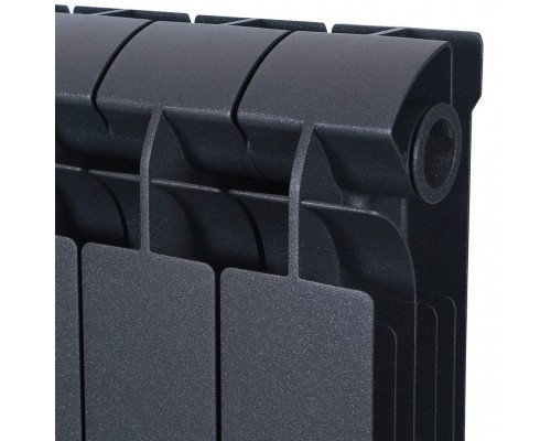 Радиатор биметаллический Global STYLE PLUS 500 10 секции боковое подключение (цвет cod.07 grigio scuro opaco mettalizzato 2748 (черный)) 155265 (155265)
