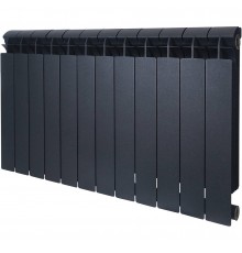 Радиатор биметаллический Global STYLE PLUS 500 12 секции боковое подключение (цвет cod.07 grigio scuro opaco mettalizzato 2748 (черный)) 155266 (155266)