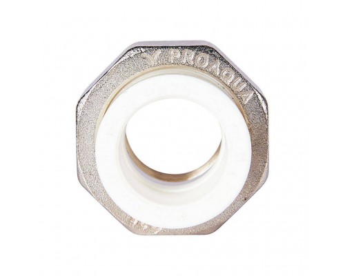 Муфта комбинированная Pro Aqua d=25-3/4 PP-R разъемная (американка) УСИЛЕННАЯ ВР Белая (PA20014S) Муфта комбинированная Pro Aqua d=25-3/4 PP-R разъемная (американка) УСИЛЕННАЯ ВР Белая (PA20014S)