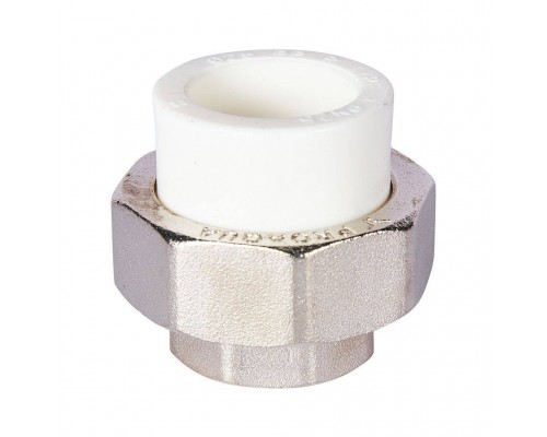 Муфта комбинированная Pro Aqua d=25-3/4 PP-R разъемная (американка) УСИЛЕННАЯ ВР Белая (PA20014S) Муфта комбинированная Pro Aqua d=25-3/4 PP-R разъемная (американка) УСИЛЕННАЯ ВР Белая (PA20014S)