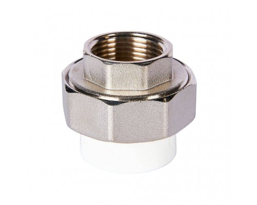 Муфта комбинированная Pro Aqua d=25-3/4 PP-R разъемная (американка) УСИЛЕННАЯ ВР Белая (PA20014S) Муфта комбинированная Pro Aqua d=25-3/4 PP-R разъемная (американка) УСИЛЕННАЯ ВР Белая (PA20014S)