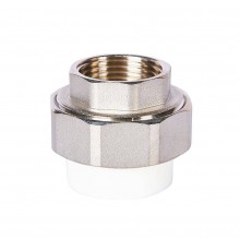Муфта комбинированная Pro Aqua d=32-1 PP-R разъемная (американка) УСИЛЕННАЯ ВР Белая (PA20018S)
