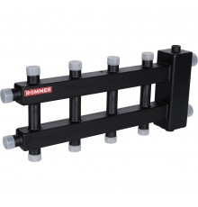 ROMMER RDG-0060-024025 ROMMER Коллектор (дублер компакт) с гидроразделителем на 2+2+1 контура  до 60 кВт (RDG-0060-024025)