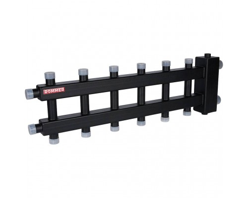 ROMMER RDG-0060-024037 ROMMER Коллектор (дублер компакт) с гидроразделителем на 3+3+1 контура  до 60 кВт (RDG-0060-024037)
