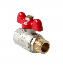 Кран шаровой Pro Aqua D 1/2 полнопроходной, ручка-бабочка, Н-В (FWB61-M15-F15s)