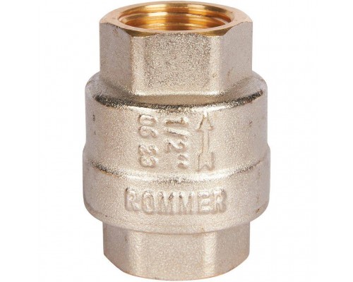 Клапан обратный пружинный муфтовый с металлическим седлом ROMMER RVC-0001-000015 1/2 (RVC-0001-000015)