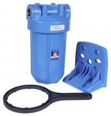 Корпус 10ВВ AquaFilter AQM вход 1  FH10B1-B-WB фильтр в сборе (колба, ключ, кронштейн, манометр) без картриджа (FH10B1-B-WB)