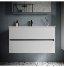 Тумба с раковиной Sancos Urban 90 см белый глянец