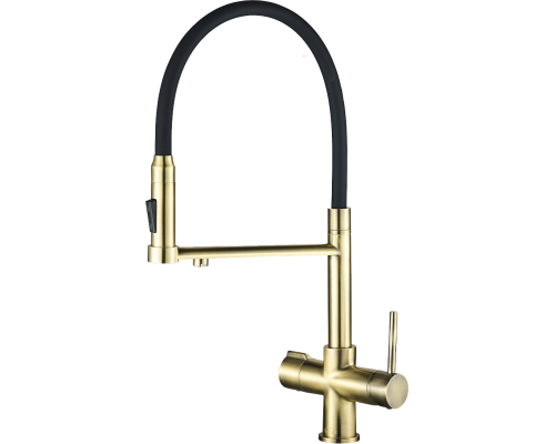 Смеситель для кухни Steel Hammer SH 2003 BRONZE бронза, с гибким изливом