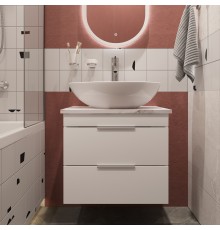 Тумба с раковиной STWORKI Копенгаген 60 белая, со столешницей Stone Life 60 и сифоном Neo 30987065