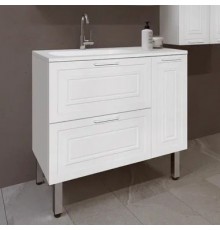 Тумба с раковиной Style Line Альба 90 Люкс L, с бельевой корзиной