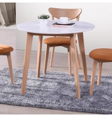 Обеденный стол TetChair Датская Bosco 90 см, белый, натуральный