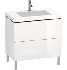 Тумба с раковиной Duravit L-Cube 80, напольная, глянцевая белая