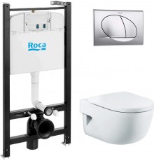 Комплект Roca Meridian 893104110 подвесной унитаз + инсталляция + кнопка