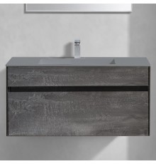 Тумба с раковиной Vincea Chiara 100, натуральный дуб, с серой раковиной