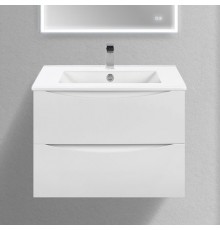 Тумба с раковиной Vincea Mia Slim 70, 2 ящика, белая глянцевая