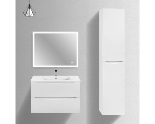 Мебель для ванной комнаты Vincea Mia Slim 80, 2 ящика, белая глянцевая