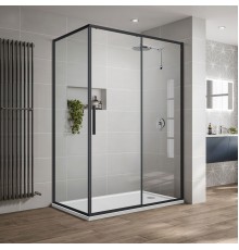 Душевой уголок Vincea Slim-U VSR-2SU9012CLB 120x90 см, профиль матовый черный, стекло прозрачное