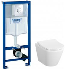 Комплект Унитаз подвесной VitrA Integra 7040B003-0075 + Крышка 110-003-019 + Инсталляция Grohe Rapid SL 38721001 3 в 1 с кнопкой смыва