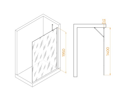 Душевая перегородка RGW WA-110B 1400