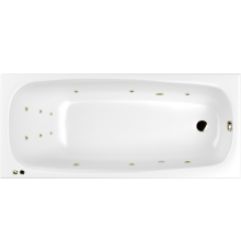 Акриловая ванна WHITECROSS Layla LINE 180x80 см, с гидромассажем, с каркасом, со сливом-переливом, фурнитура бронза