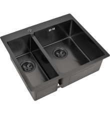 Мойка кухонная Zorg Inox PVD 59-2-51-R GRAFIT R, графит