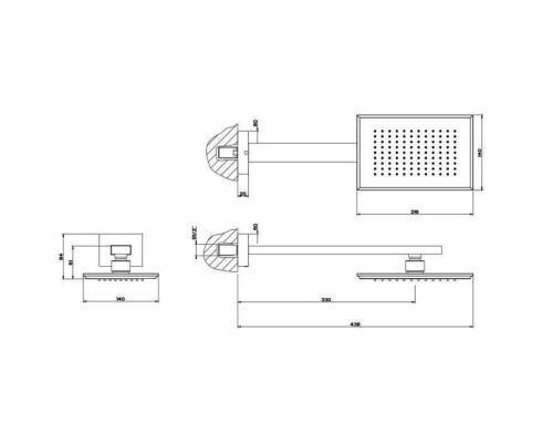 Gessi Eleganza Верхний душ для настенного крепления, цвет: Finox. 46148#149