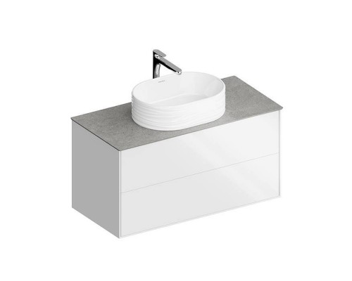 Kerama Marazzi PLAZA Modern Тумба подвесная 100x48см, 2 ящика, цвет: белый / дуб виченце. PLB.M.100.2\WHT.V Kerama Marazzi PLAZA Modern Тумба подвесная 100x48см, 2 ящика, цвет: белый / дуб виченце. PLB.M.100.2\WHT.V
