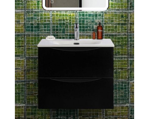 Тумба с раковиной BelBagno Marino-cer-n 60 подвесная, nero lucido