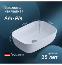 Мебельная раковина AM.PM Func M8FWCC10450WG 45 см, белый глянец
