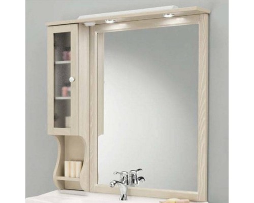 EBAN Singolo SX Зеркало 104x102 см, в раме со шкафчиком левым, цвет: pergamon EBAN Singolo SX Зеркало 104x102 см, в раме со шкафчиком левым, цвет: pergamon