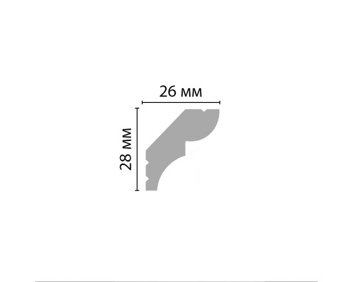 Плинтус потолочный гладкий DECOMASTER D008ДМ (28*26*2000мм) Плинтус потолочный гладкий DECOMASTER D008ДМ (28*26*2000мм)