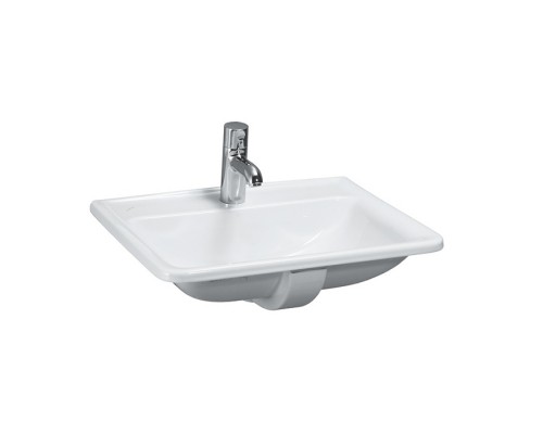 Laufen Pro S Раковина 56х44х20 см, встраиваемая сверху, с 1 отв., без перелива, цвет: белый. 8.1396.1.000.104.1