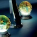 THG Flore Смеситель для раковины на 3 отверстия, ручки с подсветкой, с донным клапаном, цвет: хром. U5A-A02-151LED