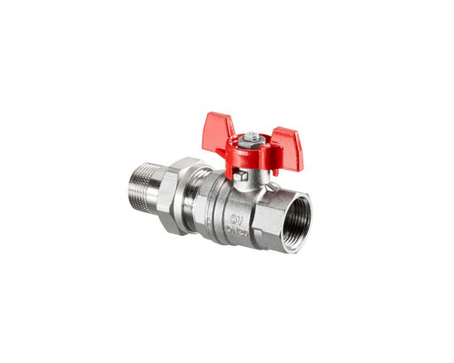 Шаровой кран Oventrop Optibal DN 32, с американкой, НР-ВР, рукоятка бабочка 1075810 Шаровой кран Oventrop Optibal DN 32, с американкой, НР-ВР, рукоятка бабочка 1075810