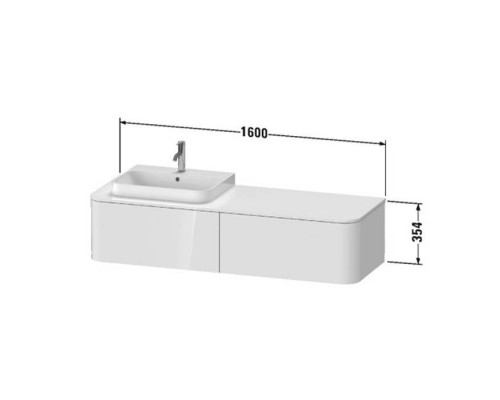 Duravit Happy D.2 Plus Тумба подвесная 160x55х35.4см, с раковиной и 2 ящиками, SX, цвет: белый глянцевый. 2360600000, HP031HL2222, HP4944L2222 Duravit Happy D.2 Plus Тумба подвесная 160x55х35.4см, с раковиной и 2 ящиками, SX, цвет: белый глянцевый. 2360600000, HP031HL2222, HP4944L2222