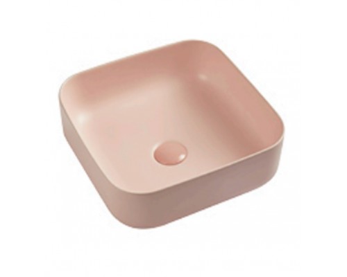 AQM5011 Раковина накладная квадратная, цвет розовый матовый. 390x390x130 AQM5011MP