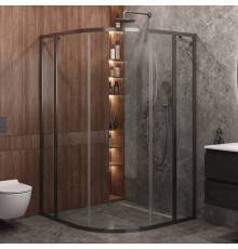 Душевой уголок Cezares Molveno R 11 90+20 C GM IV, 110х110 см, профиль оружейная сталь, стекло прозрачное