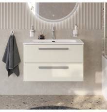Тумба с раковиной Cezares Eco Cer-N 80, брашированная альпака, раковина Eco 80, ручки серые