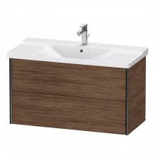 Duravit XViu Тумба подвесная 101x46.9x56.5см, с раковиной, 2 ящика, цвет: walnut dark/черный матовый. 2332100000,  XV41170B221