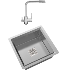 Комплект Мойка кухонная Oulin OL-FU114 + Смеситель OL-8073