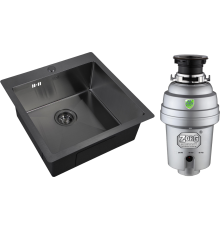 Комплект Мойка кухонная Zorg Inox PVD 5151 grafit + Измельчитель Inox D ZR-56 D