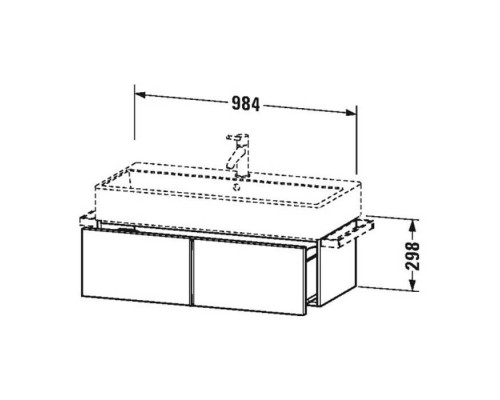 Duravit VA Тумба подвесная, 98.4x43.1х29.8см., с раковиной, 1 выдв.ящик, цвет: американский орех. 2350100000,  VA612801313