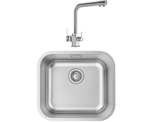 Комплект Мойка кухонная IDDIS Mate MAT49S0i77 + Смеситель MEGA Life MG-TK06 хром